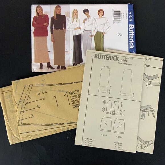 Butterick 5668 Misses Classic Skirt Sewing Pattern Sizes 8-12 Fast & Easy UNCUT - Picture 3 of 3